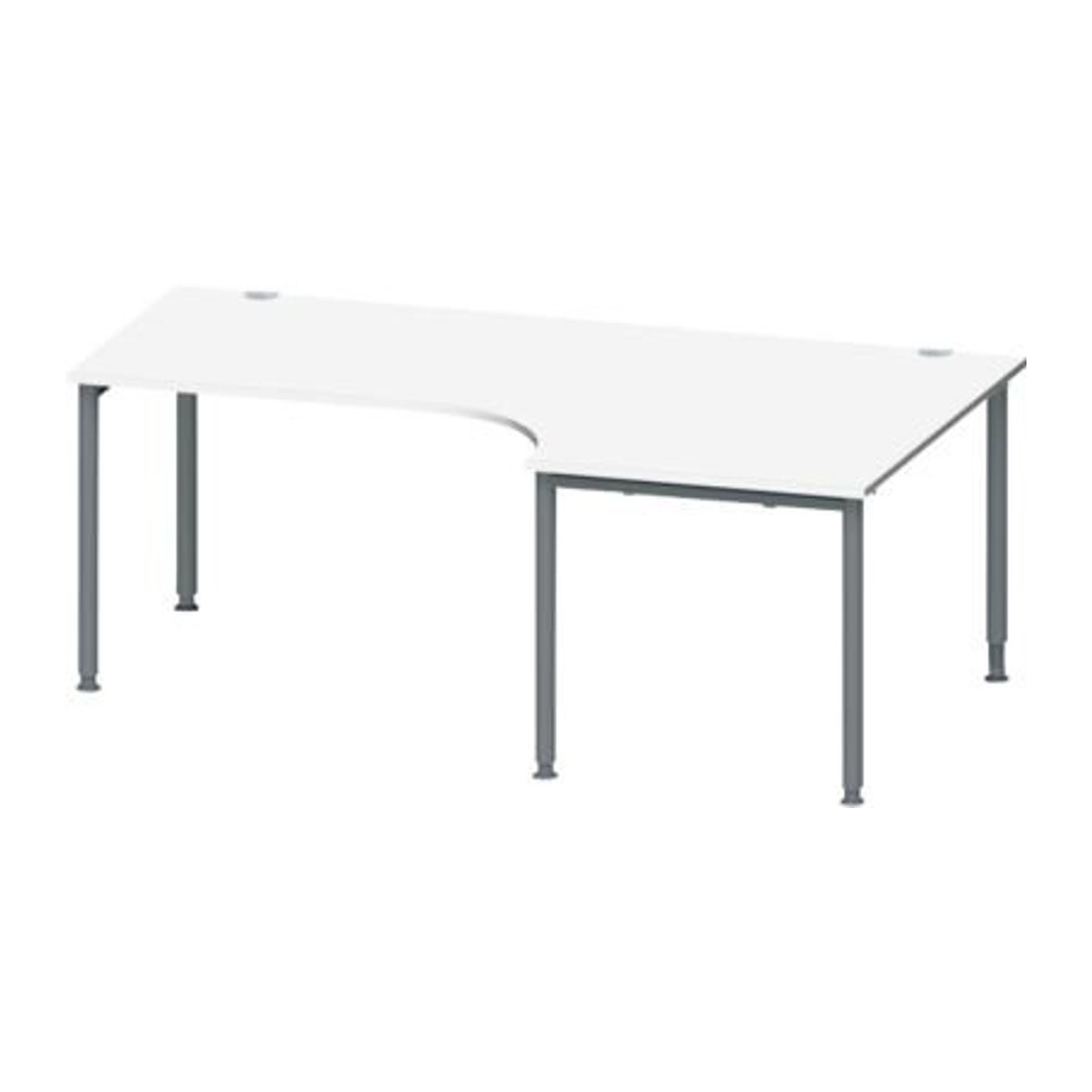 Schäfer Shop Genius Winkelschreibtisch MODENA FLEX 90 Grad mit Ansatz rechts, Breite: 200 cm, weiß/anthrazit - Bild 1