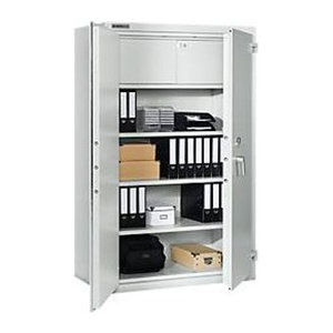 Schäfer Shop Select Aktenschrank FAS 1/12 aus Metall mit Drehtüren und Innenfach in Grau oder Weiß