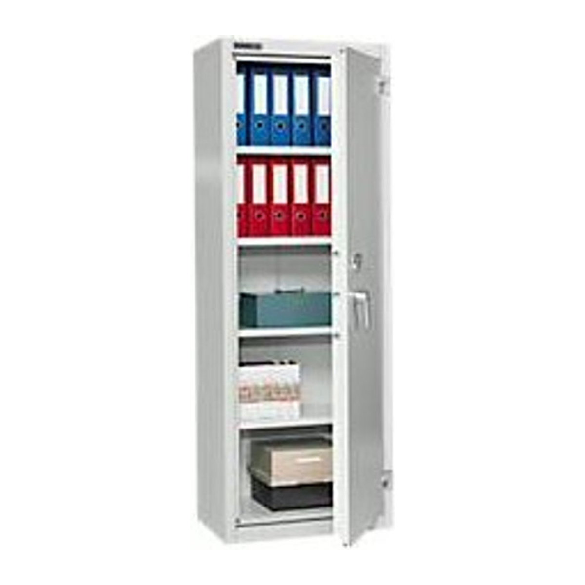 Schäfer Shop Select Aktenschrank FAS 2 aus Metall mit Drehtüren und Innenfach in Grau oder Weiß, B/T/H: 69 x 50 x 195 cm - Bild 1