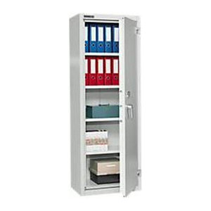 Schäfer Shop Select Aktenschrank FAS 2 aus Metall mit Drehtüren und Innenfach in Grau oder Weiß, B/T/H: 69 x 50 x 195 cm