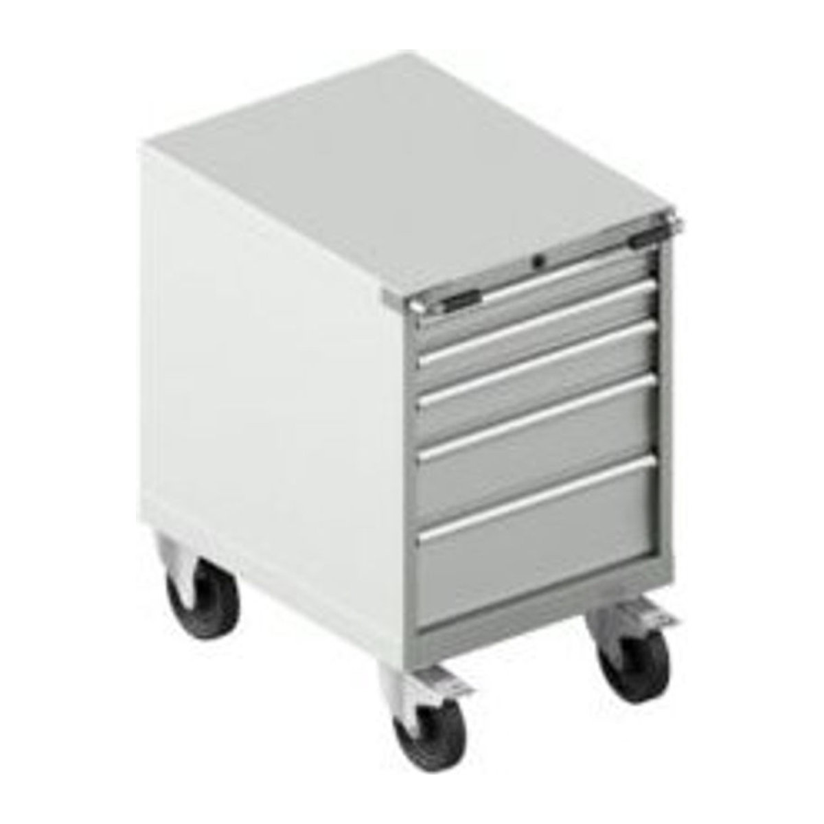 Schäfer Shop Select Rollcontainer aus Stahl mit 5 Schubladen, B/T/H: 71,7 x 57,2 x 92 cm, Grau/Blau - Bild 1
