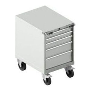 Schäfer Shop Select Rollcontainer aus Stahl mit 5 Schubladen, B/T/H: 71,7 x 57,2 x 92 cm, Grau/Blau