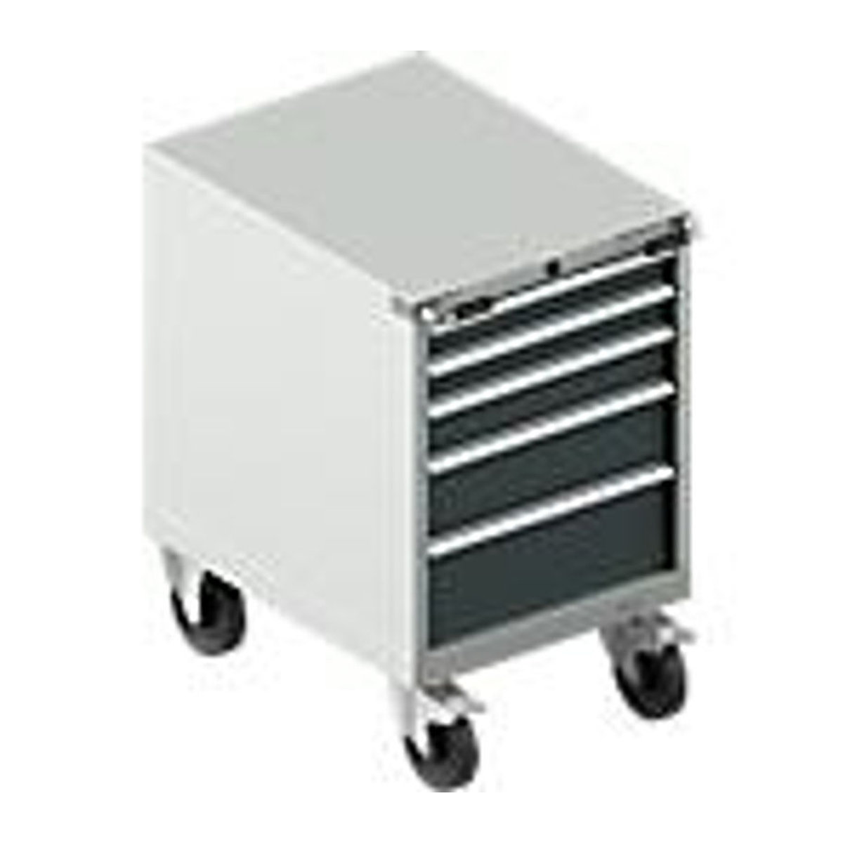 Schäfer Shop Select Rollcontainer aus Stahl mit 5 Schubladen, Grau/Anthrazit, B: 56,4 cm, T: 72,5 cm, H: 92 cm - Bild 2
