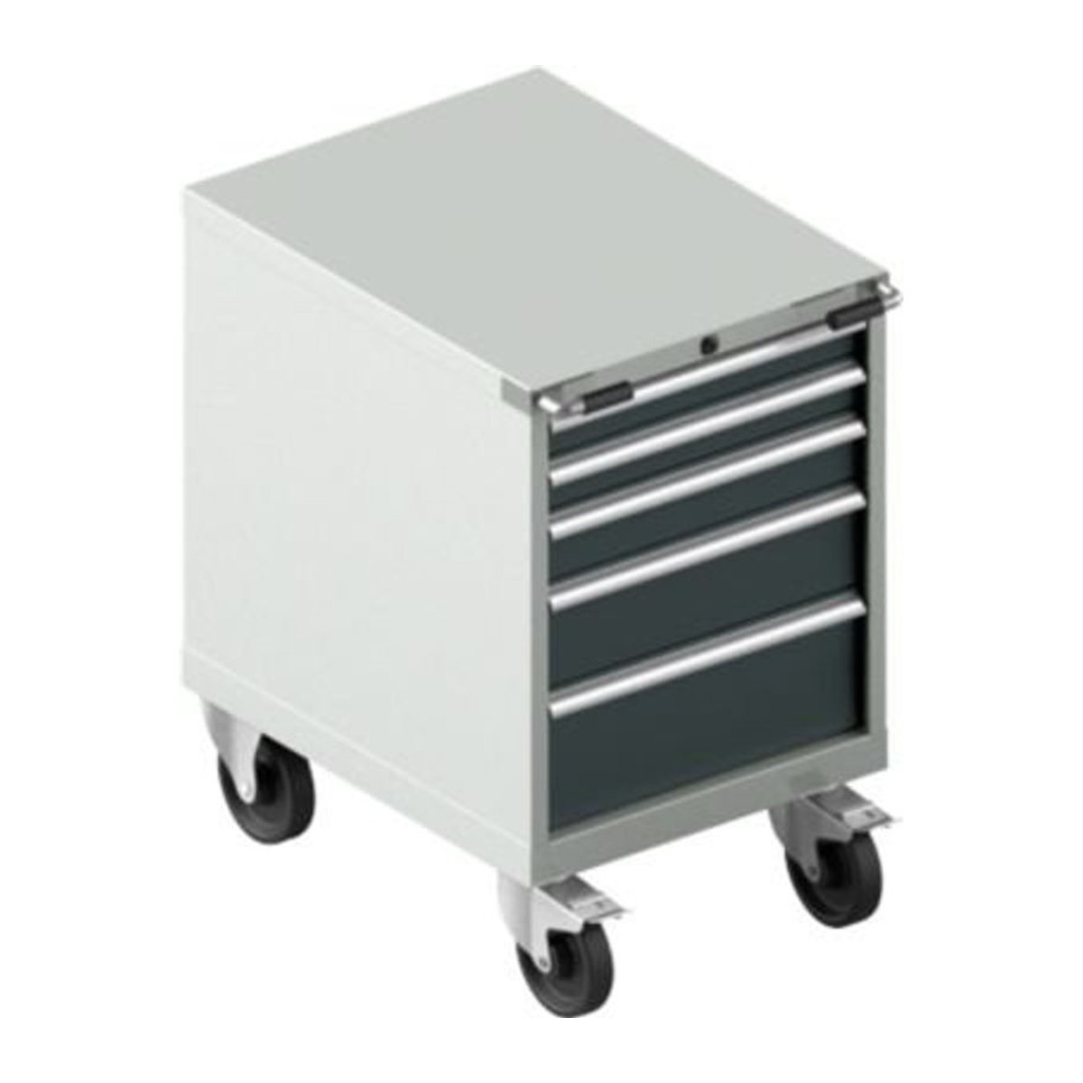 Schäfer Shop Select Rollcontainer Schubladenschrank aus Stahl mit 5 Schubladen, B: 56,4 cm, T: 72,5 cm, H: 92 cm, Grau/Anthrazit - Bild 1