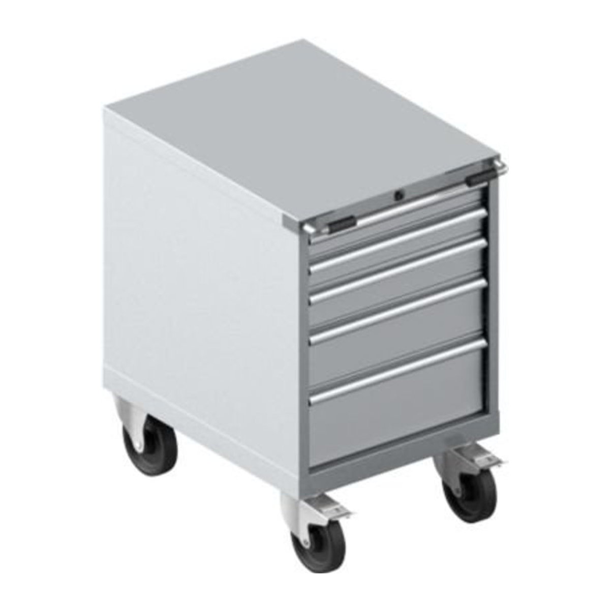 Schäfer Shop Select Rollcontainer Schubladenschrank WSK 27-36 mit 5 Schubladen aus Stahl, weißaluminium, B: 56,4 cm, T: 72,5 cm, H: 92 cm - Bild 1