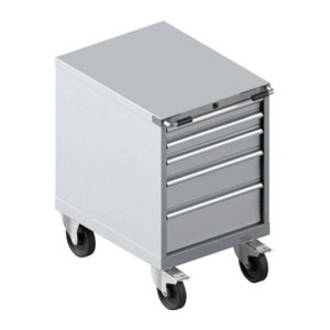 Schäfer Shop Select Rollcontainer Schubladenschrank WSK 27-36 mit 5 Schubladen aus Stahl, weißaluminium, B: 56,4 cm, T: 72,5 cm, H: 92 cm