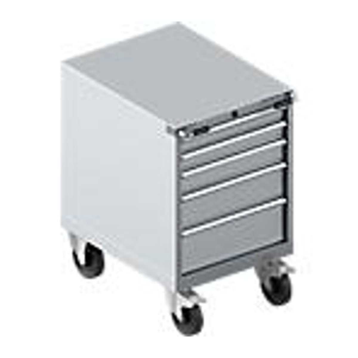 Schäfer Shop Select Rollcontainer Schubladenschrank WSK 27-36 mit 5 Schubladen aus Stahl, weißaluminium, B: 56,4 cm, T: 72,5 cm, H: 92 cm - Bild 2