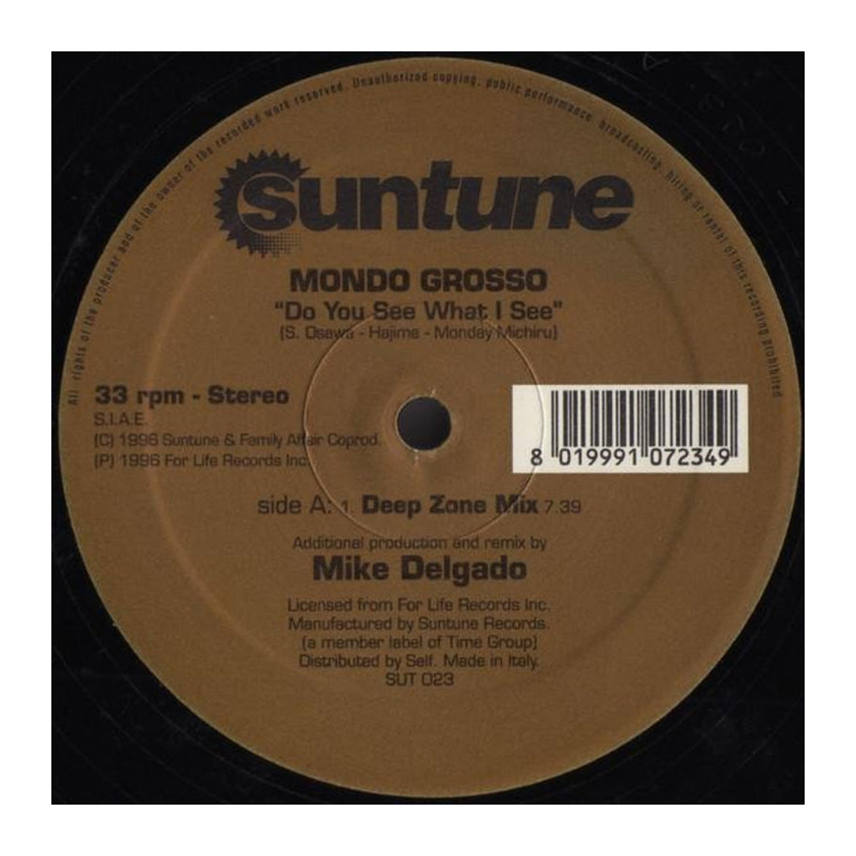 Schallplatte Mondo Grosso - Do You See What I See SUT023 Suntune 1996 Italien Dance & Electronica 12-Zoll Durchmesser: 30,48 cm - Bild 1