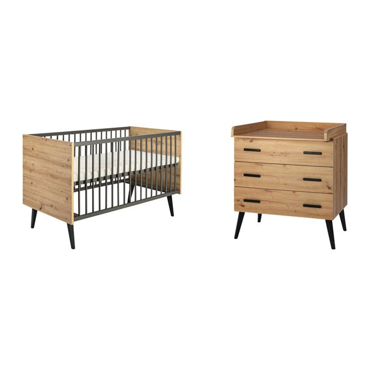 Schardt 2-tlg. Babyzimmer Morris Oak in Eiche Natur im skandinavischen Design - Bild 2
