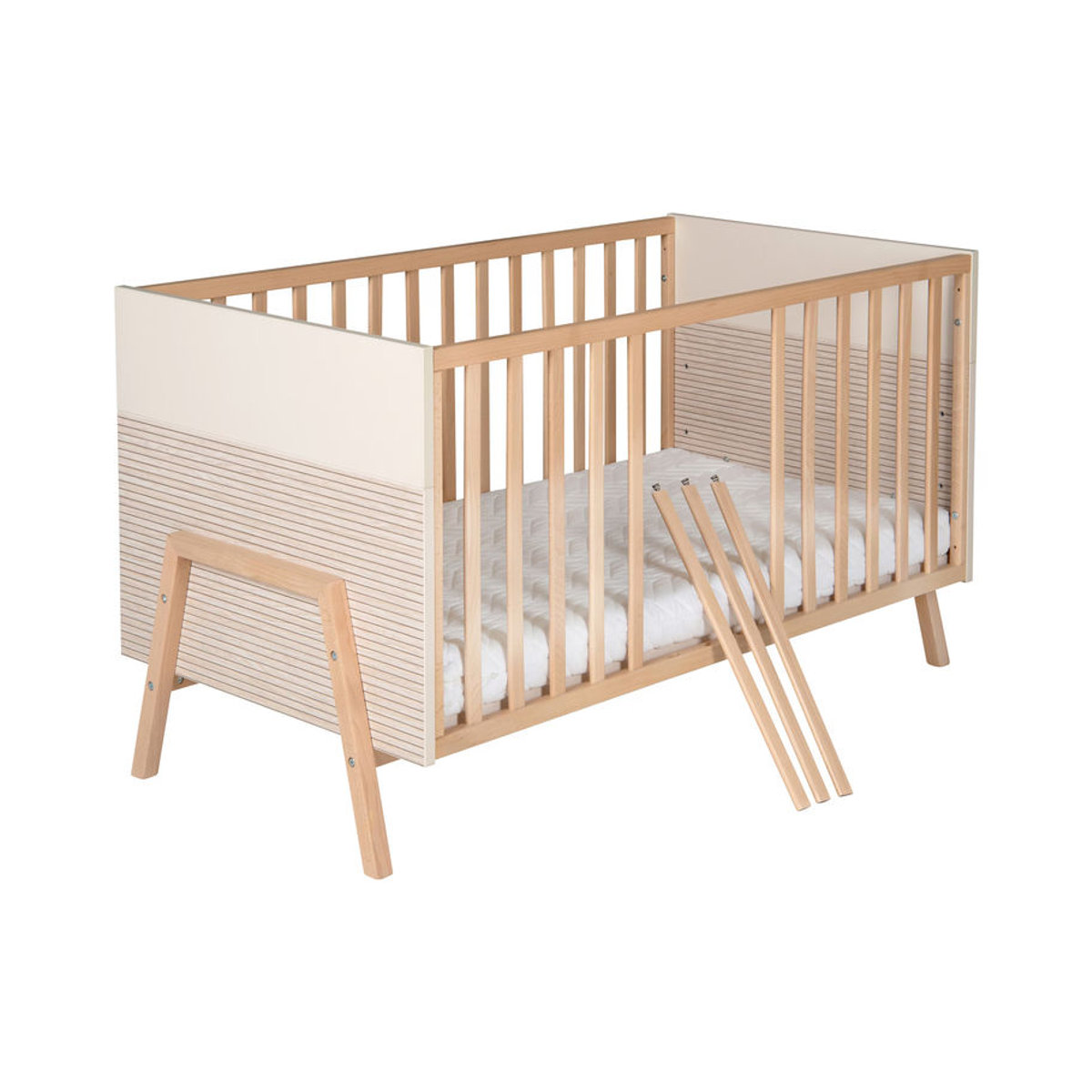 Schardt Babybett Happy aus Buche Massivholz in Natur/Beige, B/T/H: 70 x 140 x 86,5 cm - Bild 2