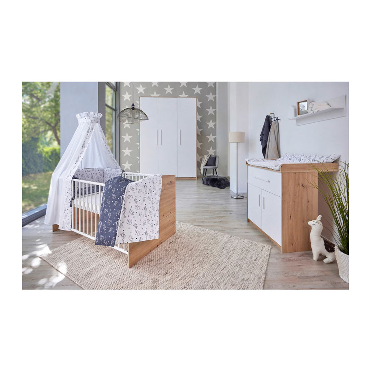 Schardt Kombi-Bett Pepe Babybett aus Buche mit Schlupfstäben, B/T/H: 70 x 140 x 79,5 cm - Bild 2