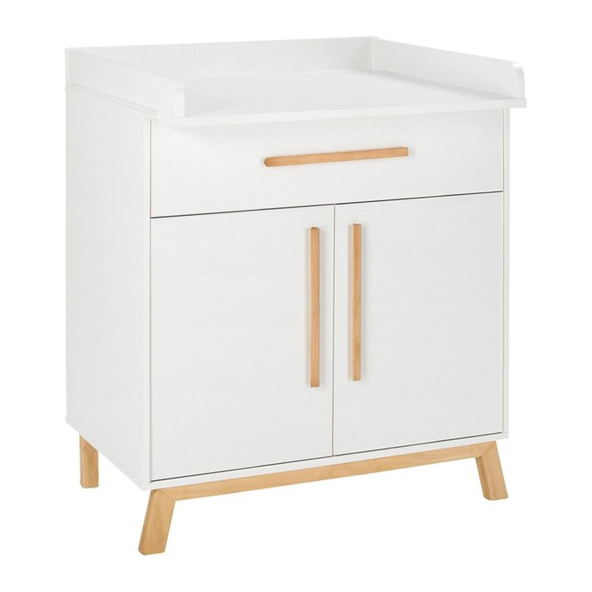Schardt Wickelkommode Venice in Weiß und Buche im skandinavischen Design aus Holzwerkstoff - Bild 1