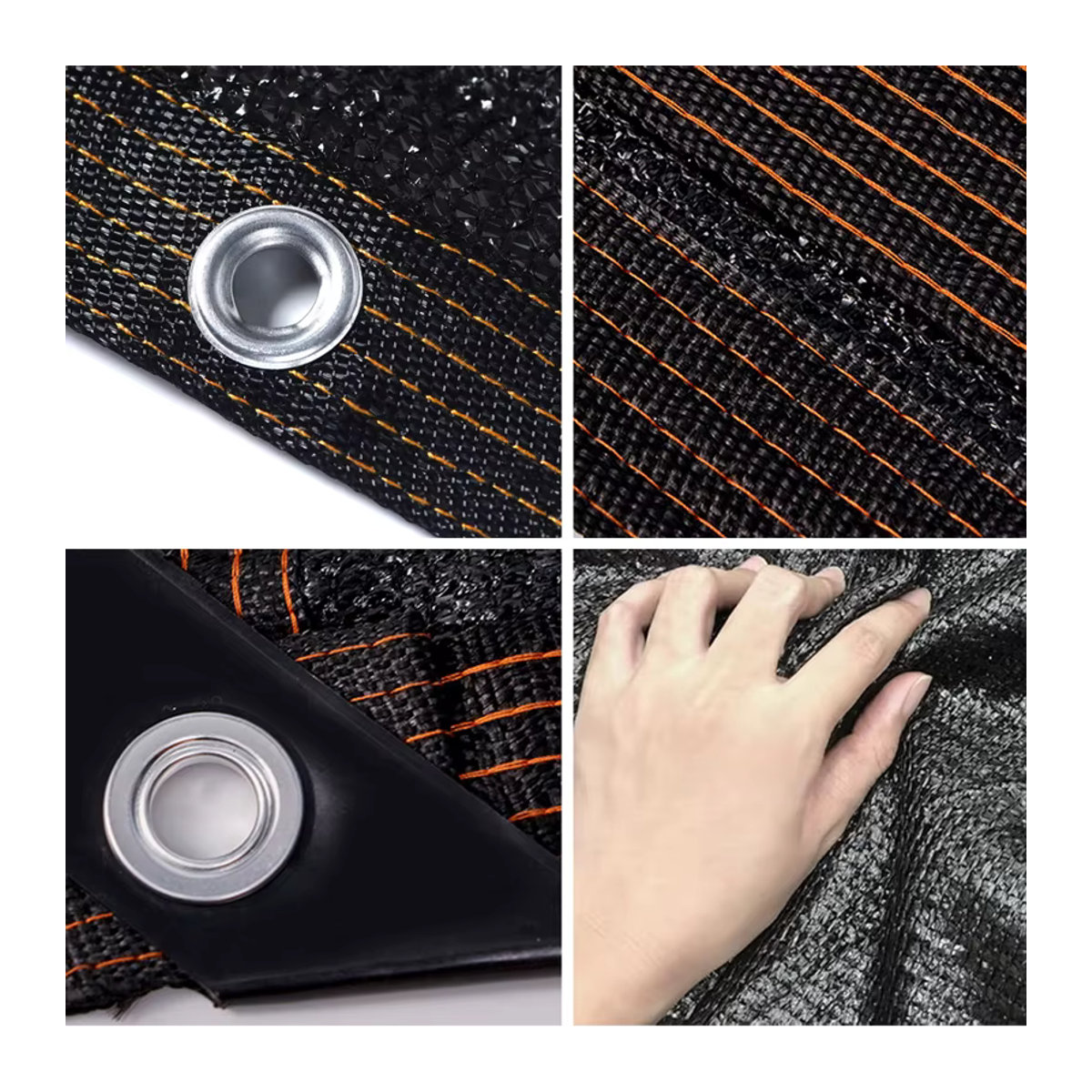 Schattiernetz aus Mesh in Schwarz als Sonnenschutz für Balkon, Garten, Camping und Gazebo - Bild 4