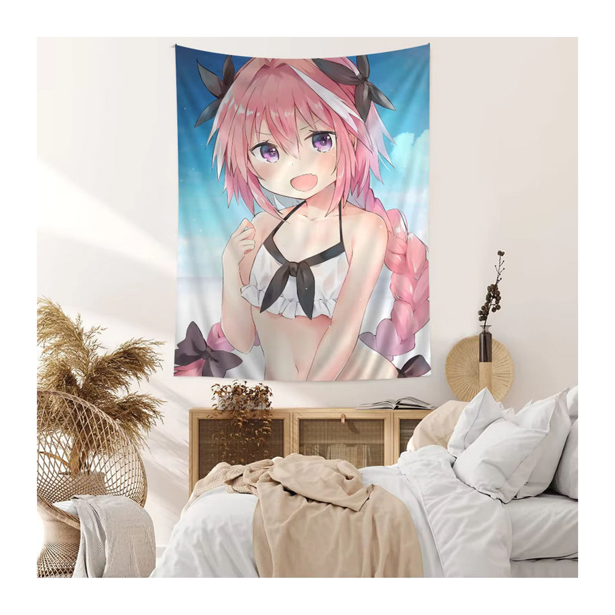 Schicksal Apocrypha Astolfo Anime Wandteppich mit floralem Design im Bohemian-Stil, mehrfarbig - Bild 2