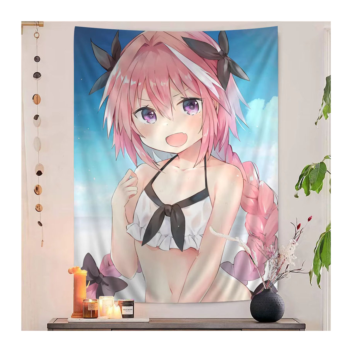 Schicksal Apocrypha Astolfo Anime Wandteppich mit floralem Design im Bohemian-Stil, mehrfarbig - Bild 6