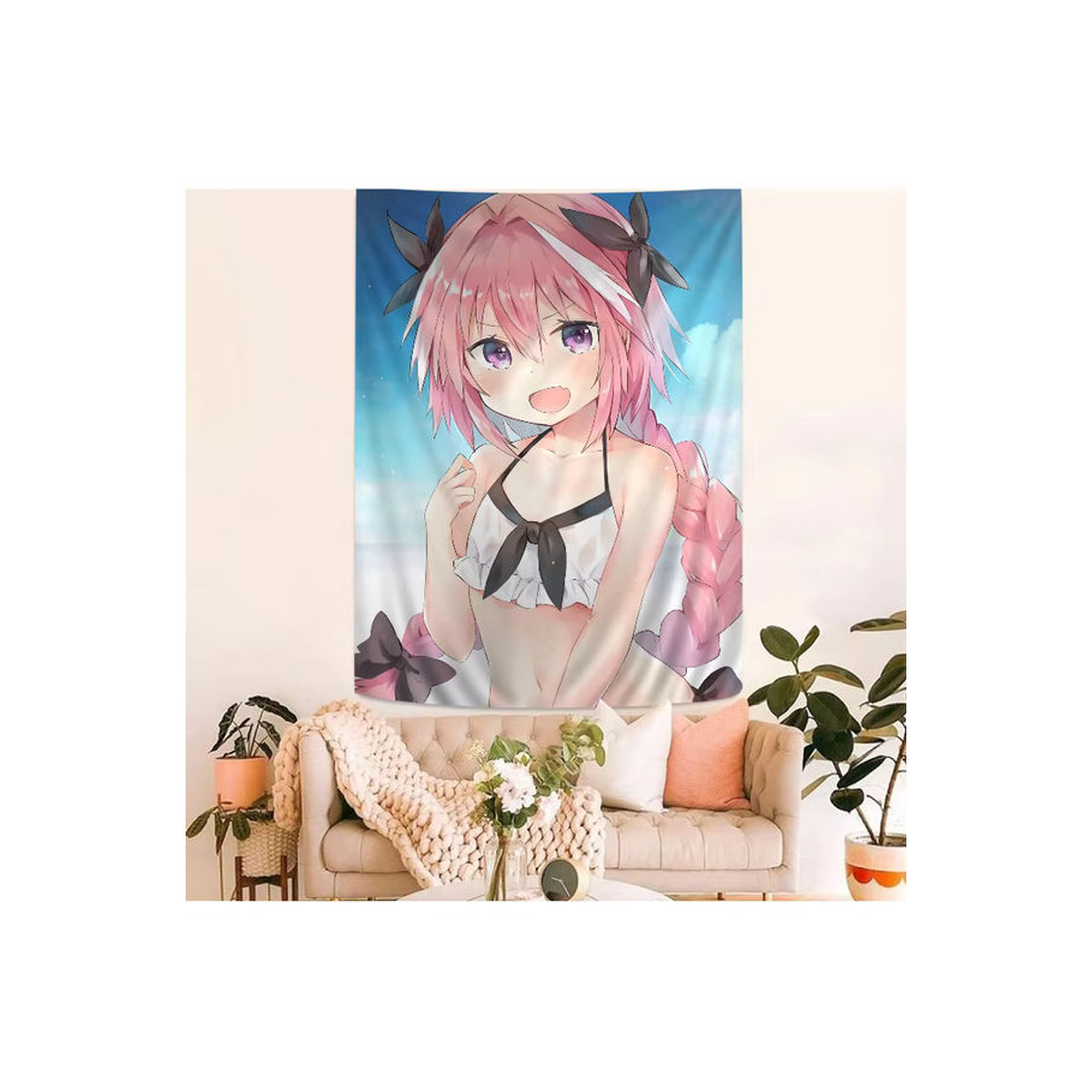 Schicksal Apocrypha Astolfo Anime Wandteppich mit floralem Design im Bohemian-Stil, mehrfarbig - Bild 7