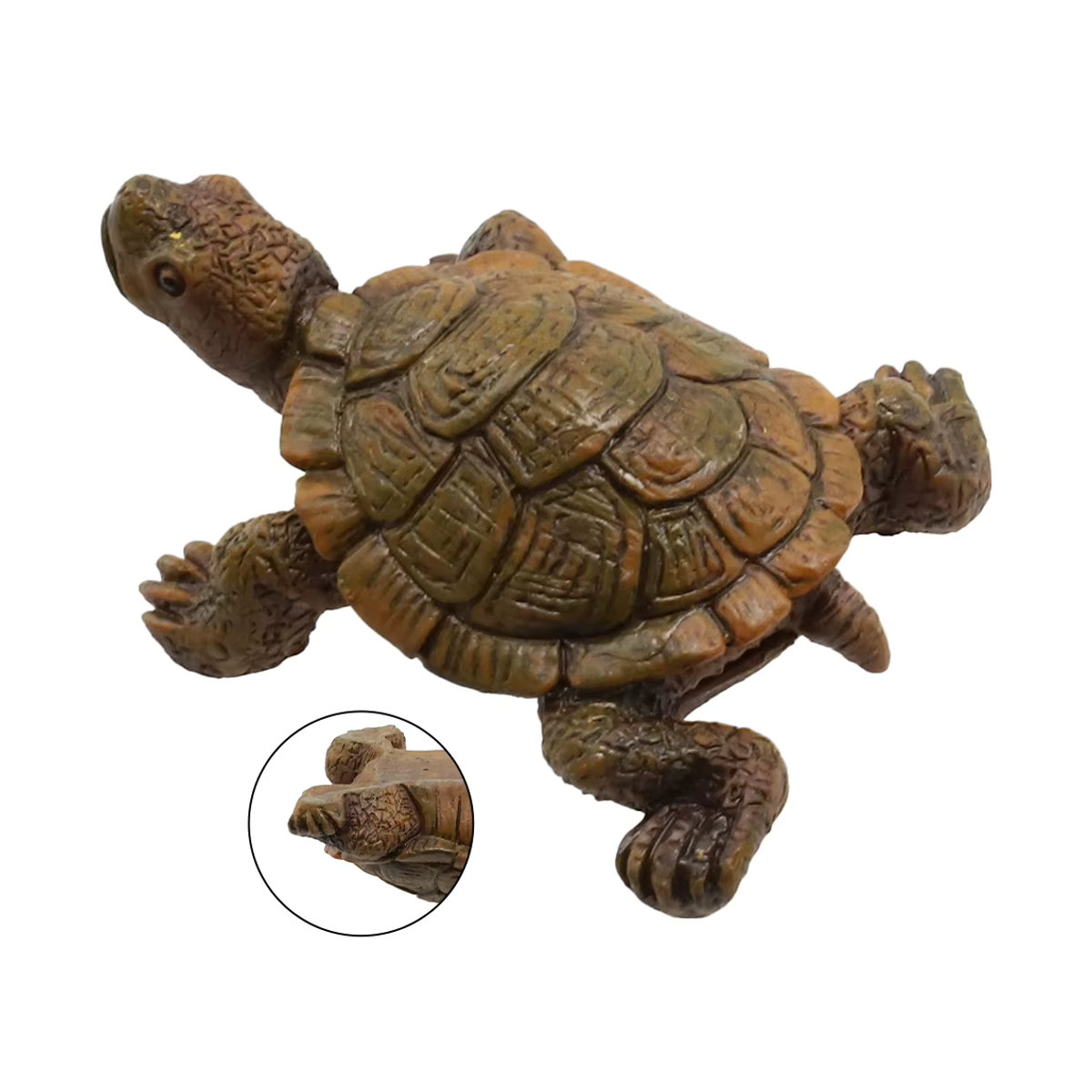Schildkröten Statue Ornament in Braun aus Kunstharz für Aquarium und Garten Dekoration, B/H: 5,6 x 7 cm - Bild 2