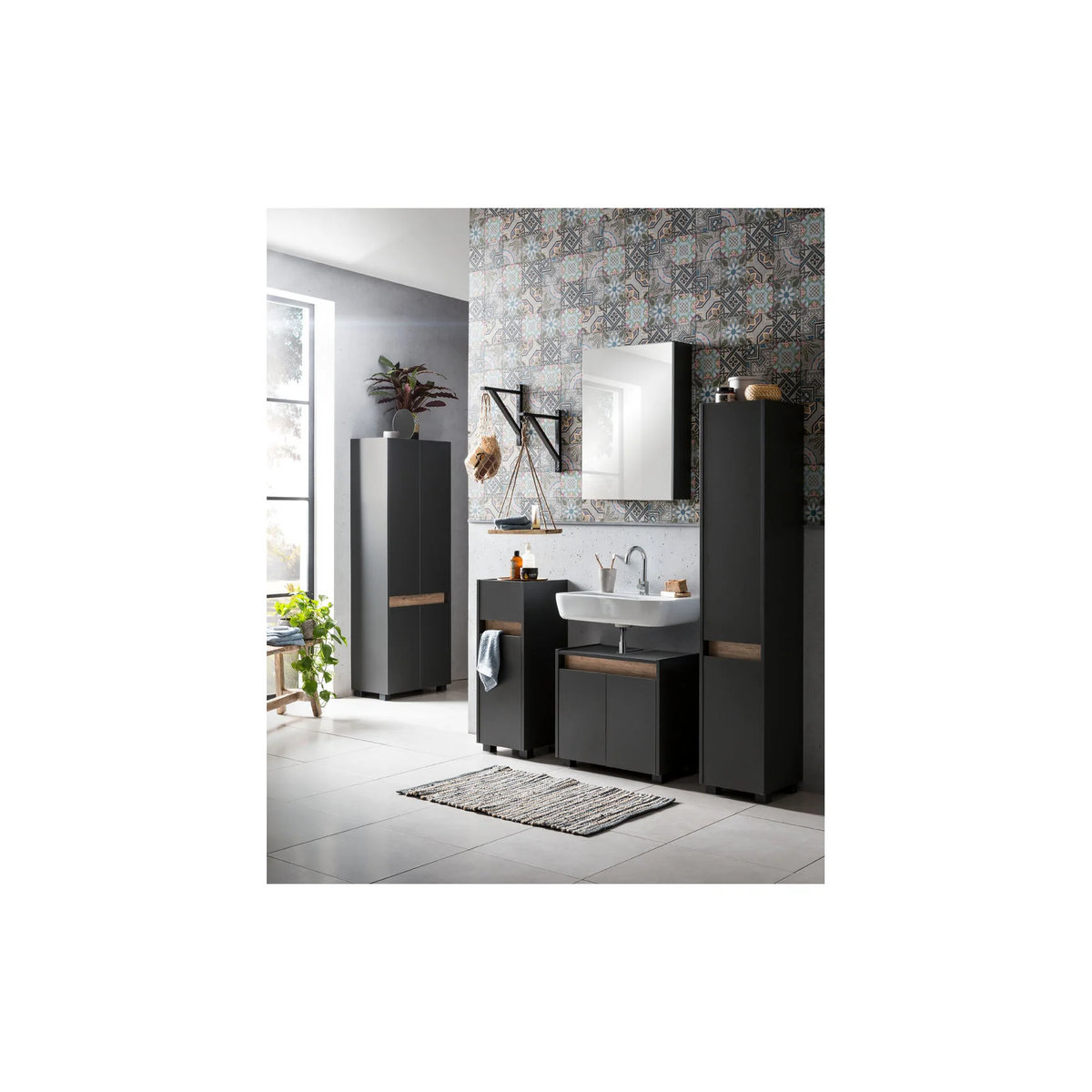 SCHILDMEYER Badezimmerschrank Cosmo Unterschrank Anthrazit B/H/T: 30,2 x 84,8 x 33 cm - Bild 4
