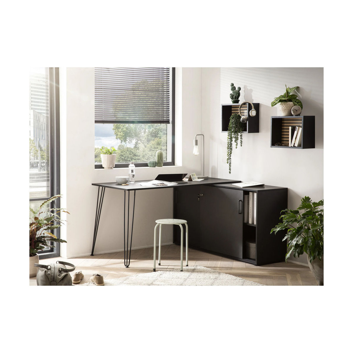 Schildmeyer Eckschreibtisch Ekko in Schwarz Matt B/H/T: 129,5 x 73,8 x 145 cm - Bild 1