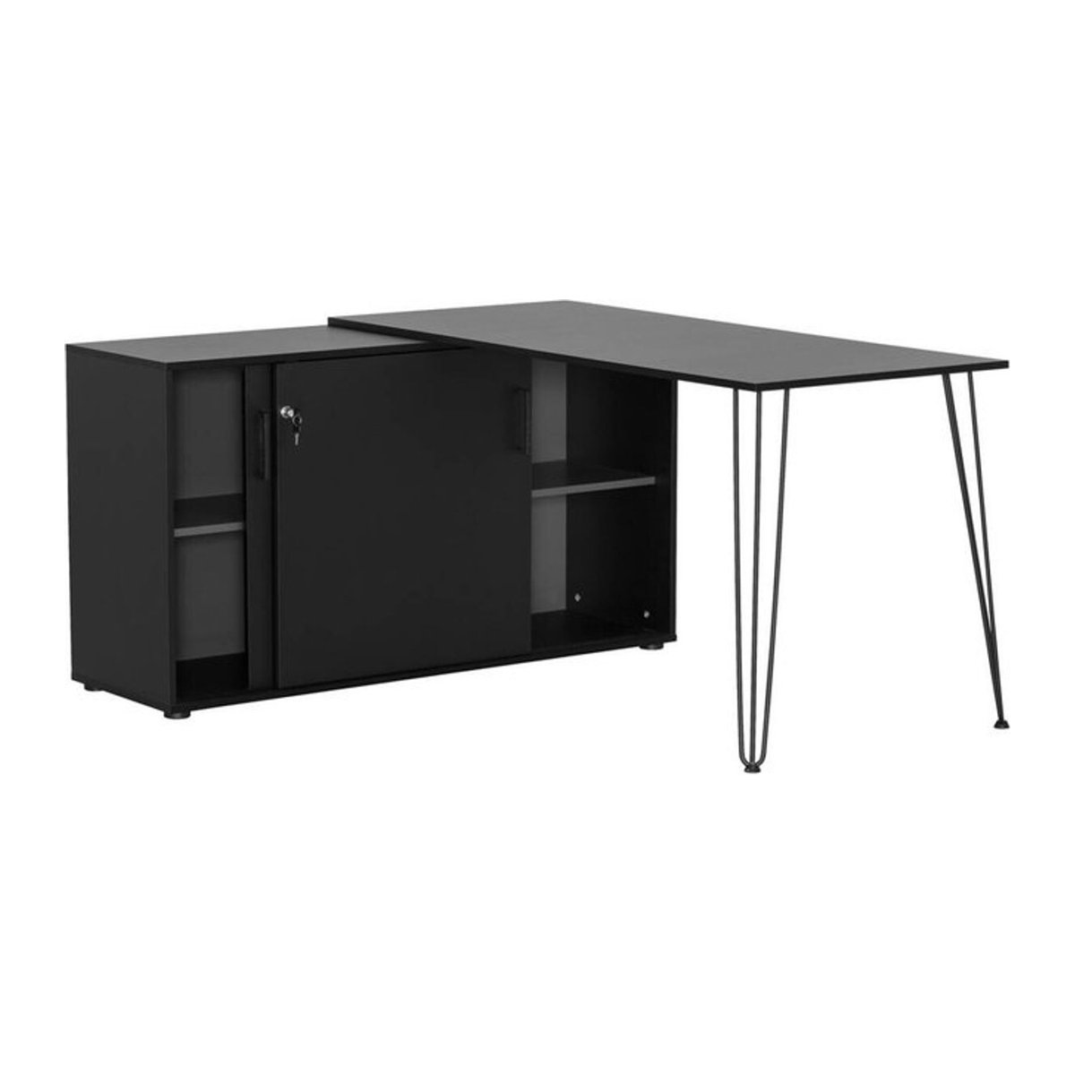 Schildmeyer Eckschreibtisch Ekko in Schwarz Matt B/H/T: 129,5 x 73,8 x 145 cm - Bild 2