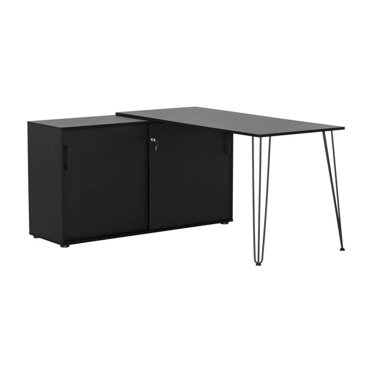 Schildmeyer Eckschreibtisch Ekko in Schwarz Matt B/H/T: 129,5 x 73,8 x 145 cm - Bild 3