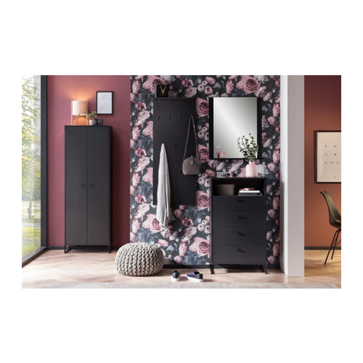 Schildmeyer Hakenpaneel Janne Wandpaneel Schwarz B/H/T: 50 x 120,6 x 20,9 cm - Bild 3
