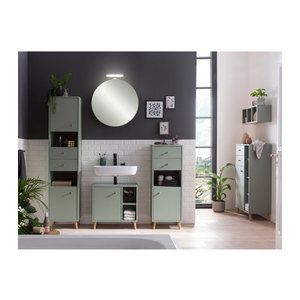 Schildmeyer Highboard Bjarne in Grün aus Holzwerkstoff und Metall, B/H/T: 33 x 113,4 x 60,2 cm