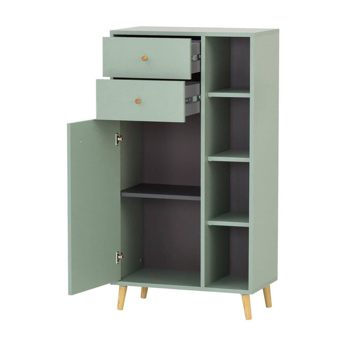 Schildmeyer Highboard Bjarne in Grün aus Holzwerkstoff und Metall, B/H/T: 33 x 113,4 x 60,2 cm - Bild 6
