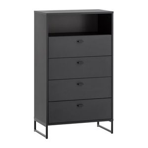 Schildmeyer Highboard Janne in Schwarz aus Holzwerkstoff, B/H/T: 33 x 103,9 x 60,2 cm