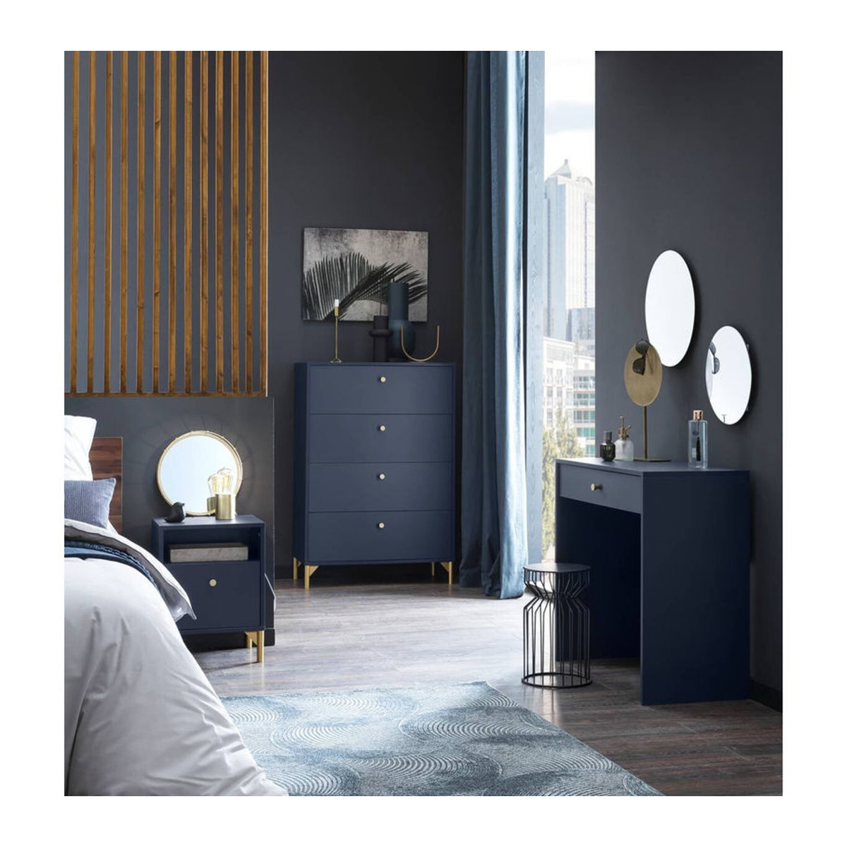Schildmeyer Nachttisch Alfa 400 1SK in Blau B/H/T: 40,3 x 53,2 x 33,5 cm - Bild 5