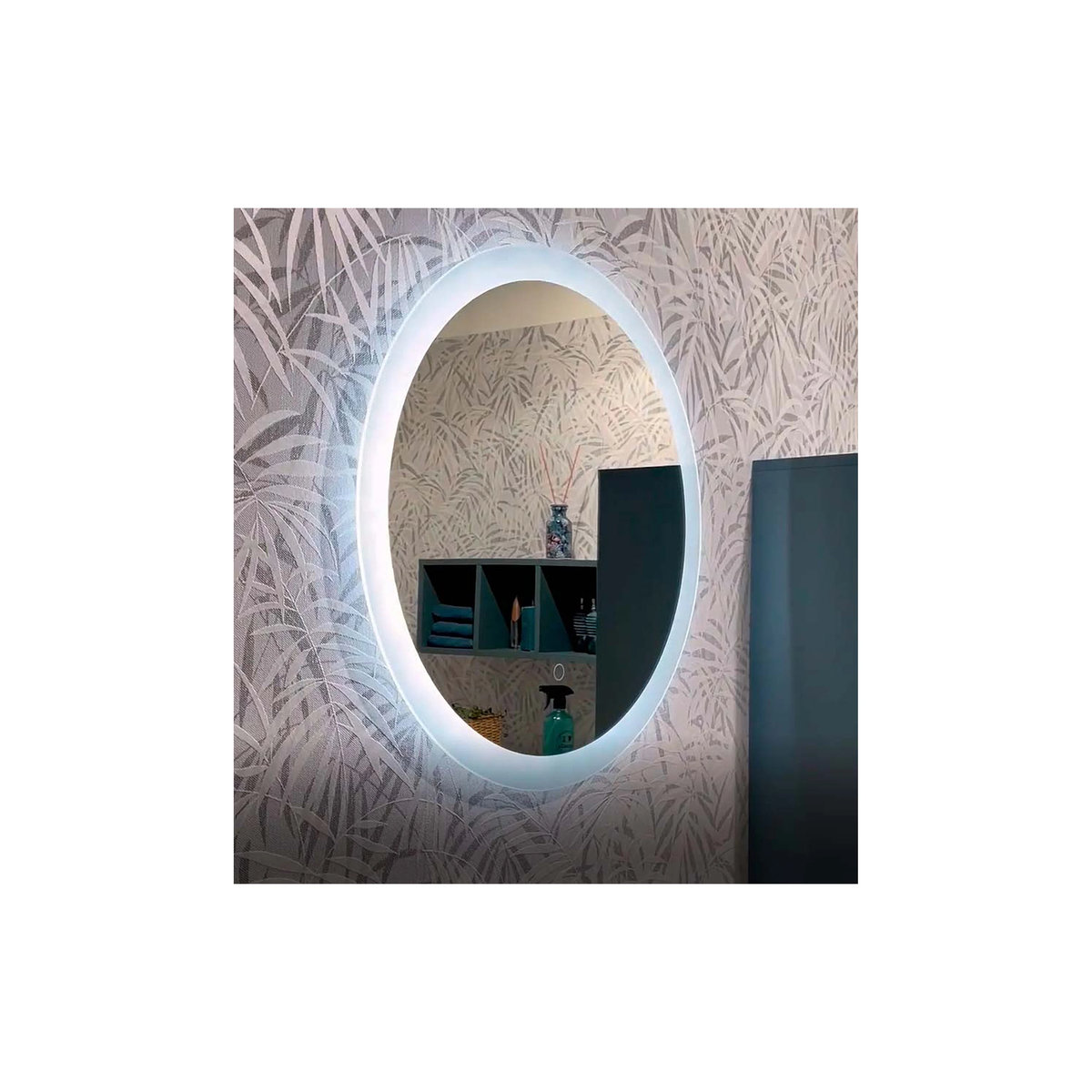 SCHILDMEYER Rundspiegel mit LED-Beleuchtung und Sensorschalter, silber, B/H/T: 60 x 60 x 3 cm - Bild 2
