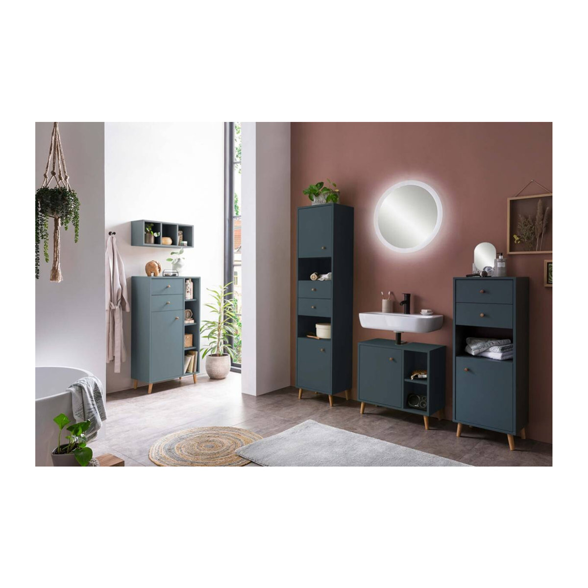 SCHILDMEYER Rundspiegel mit LED-Beleuchtung und Sensorschalter, silber, B/H/T: 60 x 60 x 3 cm - Bild 7