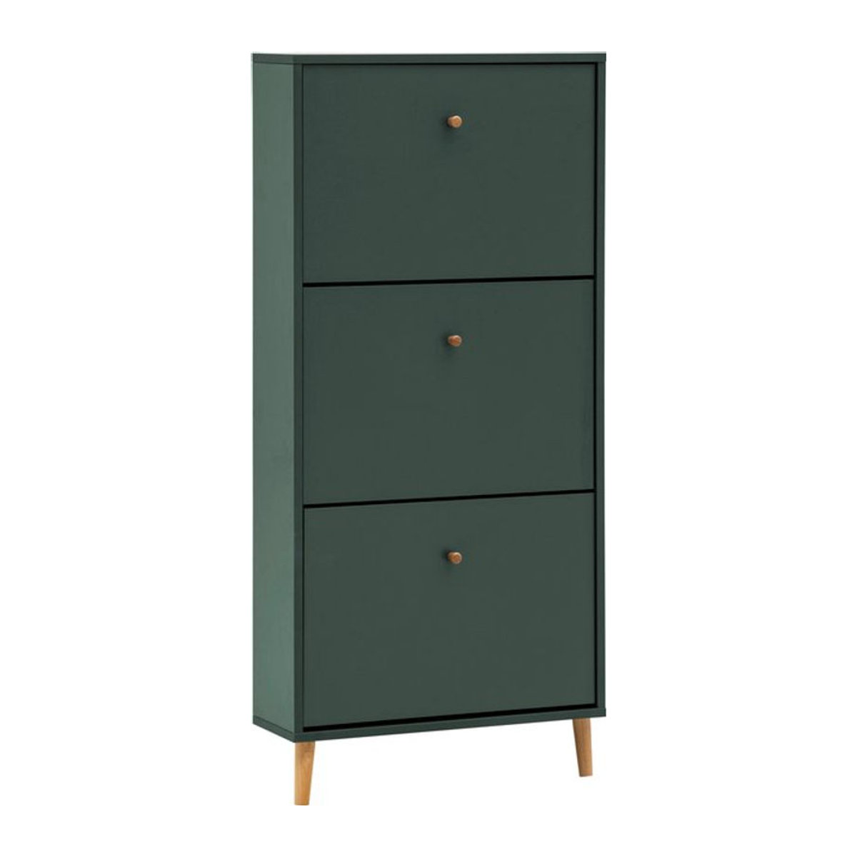 Schildmeyer Schuhkipper Bjarne 3-reihig in Grün mit Eiche und Metall, B/H/T: 59,8 x 131 x 20 cm - Bild 1