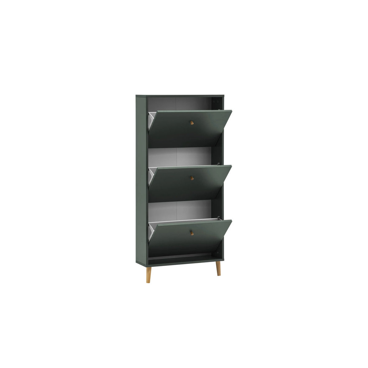 Schildmeyer Schuhkipper Bjarne 3-reihig in Grün mit Eiche und Metall, B/H/T: 59,8 x 131 x 20 cm - Bild 3