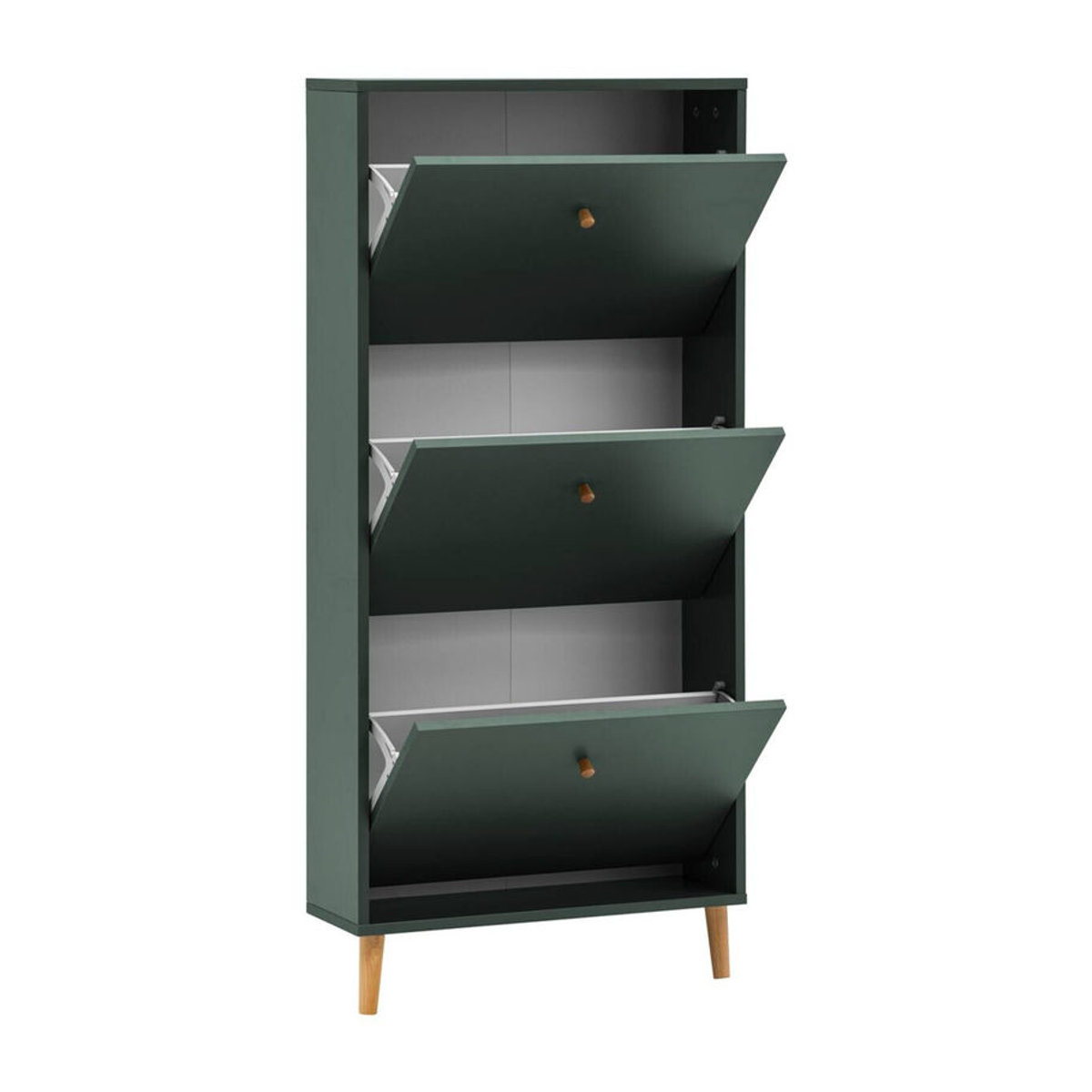 Schildmeyer Schuhkipper Bjarne 3-reihig in Grün mit Eiche und Metall, B/H/T: 59,8 x 131 x 20 cm - Bild 4