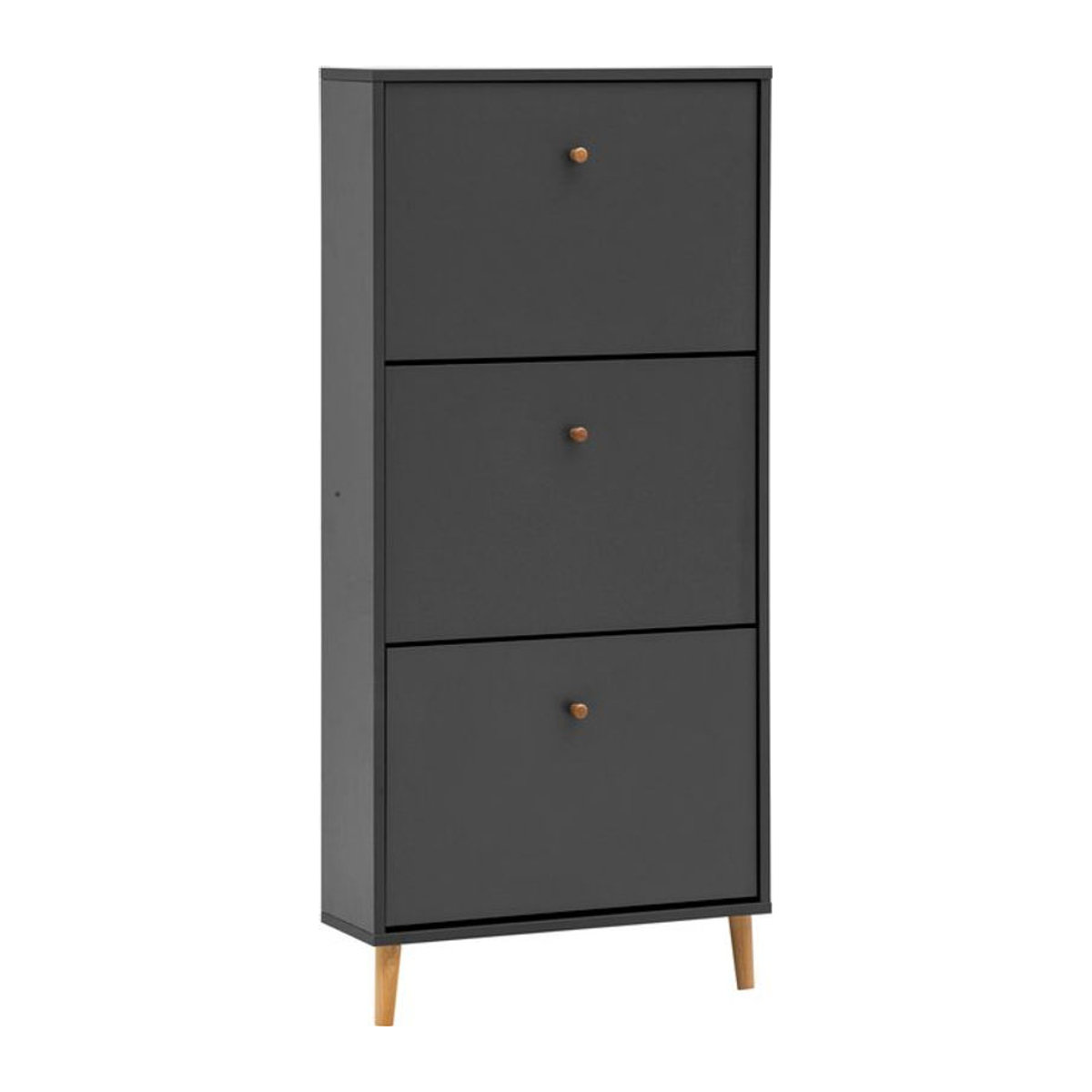 Schildmeyer Schuhkipper Bjarne in Anthrazit mit Eiche-Optik und Drehtüren B/H/T: 59,8 x 131 x 20 cm - Bild 1