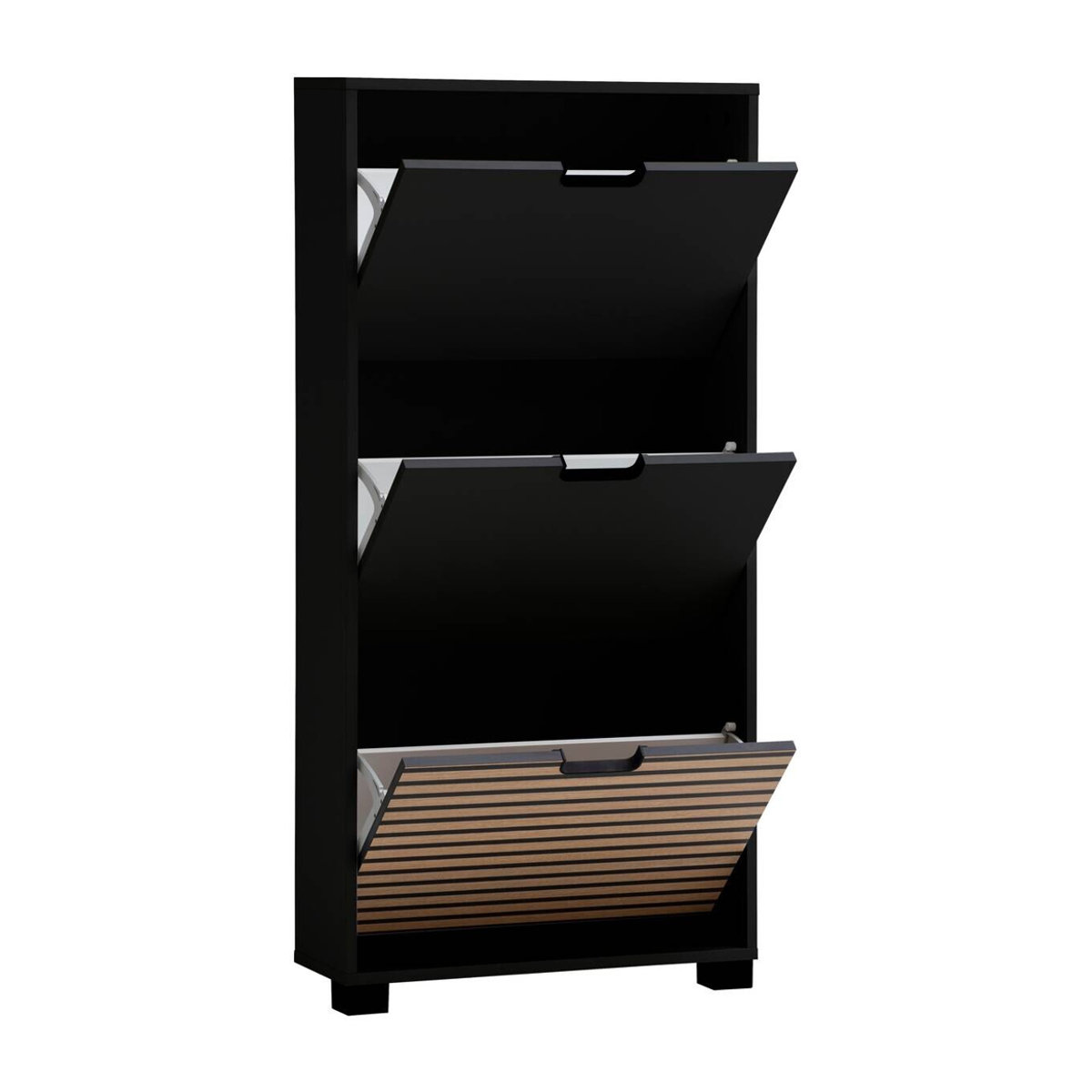 SCHILDMEYER Schuhkipper Ryker, 3er-Schuhschrank in Schwarz, B/H/T: 59,8 x 124 x 19,5 cm - Bild 3