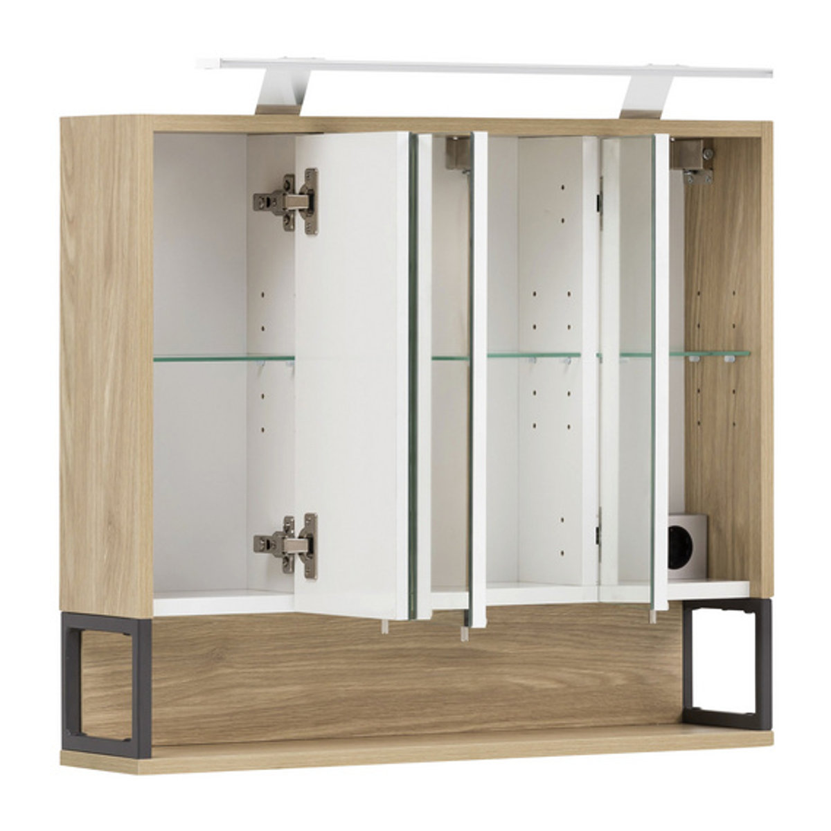Schildmeyer Spiegelschrank Limone Eiche hell Wandspiegel B/H/T: 70 x 68 x 16 cm - Bild 2