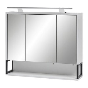 SCHILDMEYER Spiegelschrank Limone weiß, 3-türig, B/H/T: 70 x 66,1 x 16 cm