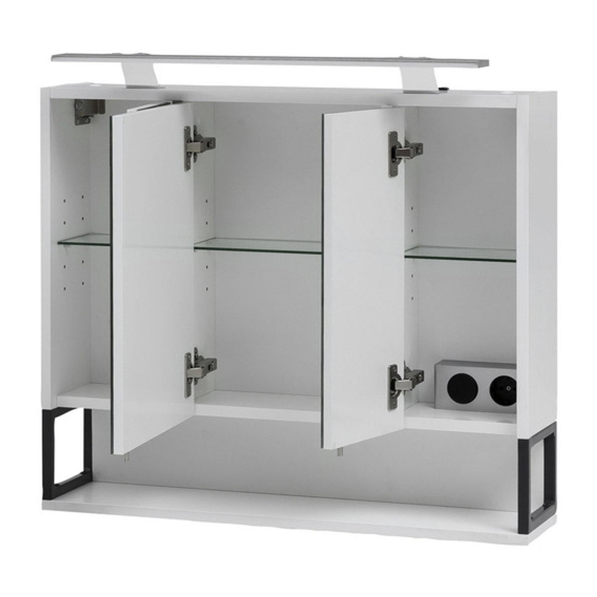 SCHILDMEYER Spiegelschrank Limone weiß, 3-türig, B/H/T: 70 x 66,1 x 16 cm - Bild 4