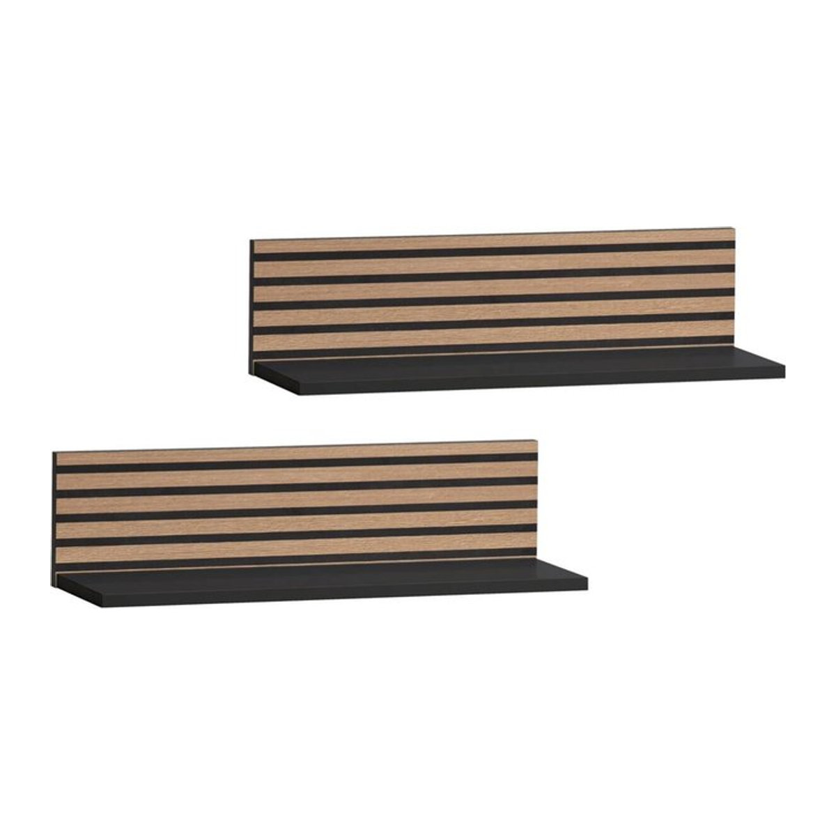SCHILDMEYER Wandregal Ryker 2er Set modern schwarz matt B/H/T: 60 x 15,7 x 17,3 cm - Bild 2