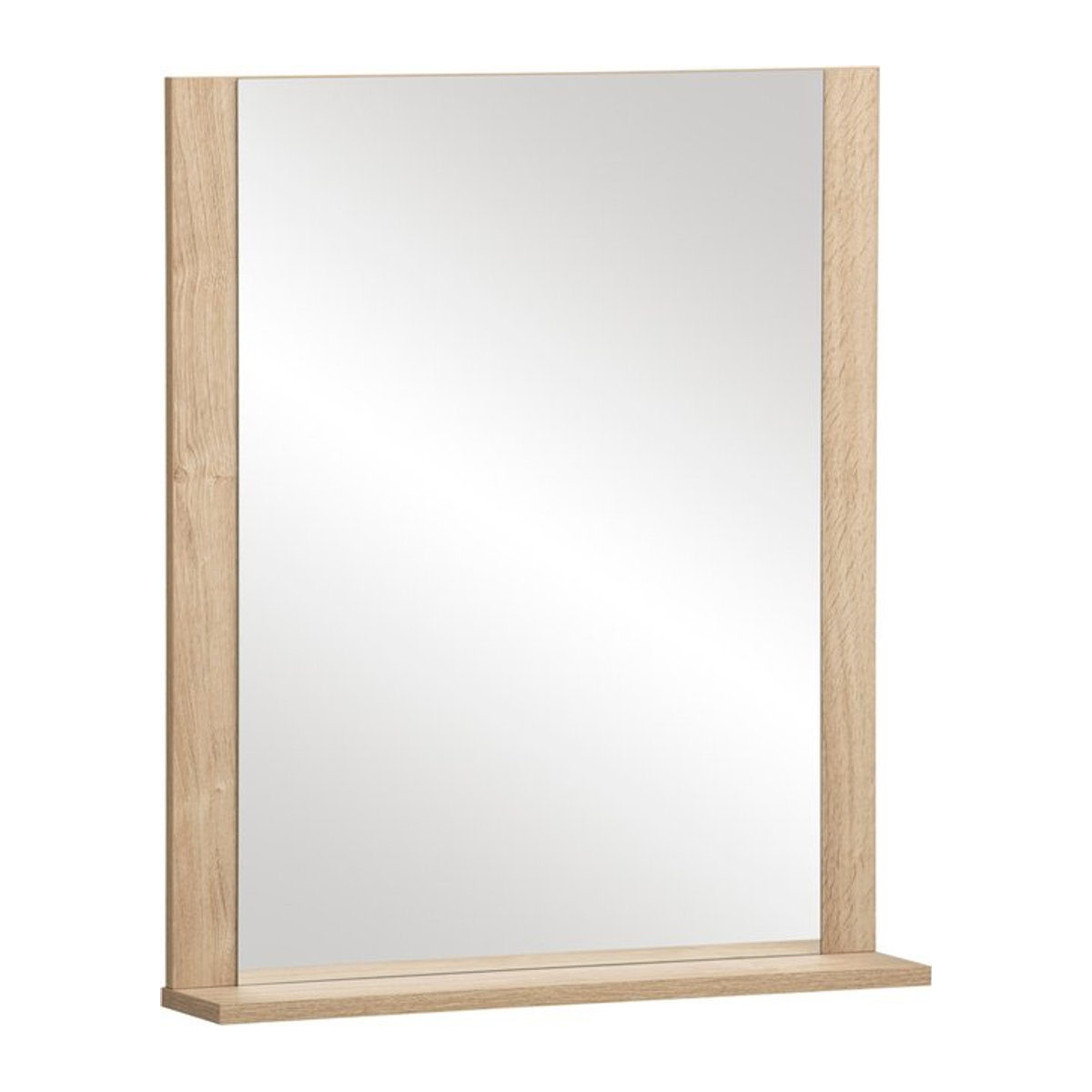 Schildmeyer Wandspiegel Emmik Eiche Natur und Weiß mit Ablage B/H/T: 59,6 x 71,1 x 12,3 cm - Bild 1