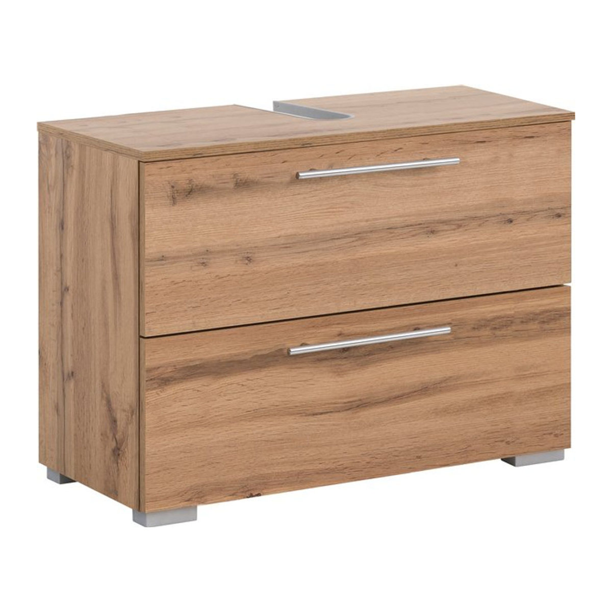 Schildmeyer Waschbeckenunterschrank Carlos in Eiche Natur Braun im Landhausstil mit Drehtüren, B/H/T: 80,2 x 59,1 x 35 cm - Bild 1