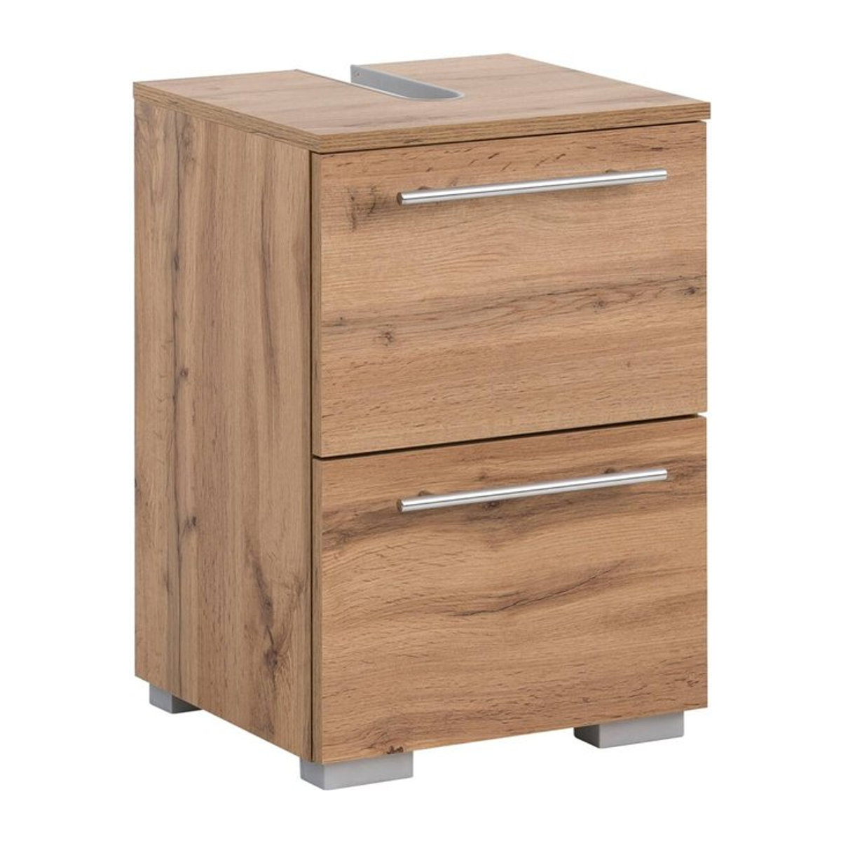 Schildmeyer Waschbeckenunterschrank Carlos in Eiche Natur und Anthrazit im Landhausstil mit Drehtüren B/H/T: 40,2 x 59,1 x 35 cm - Bild 2