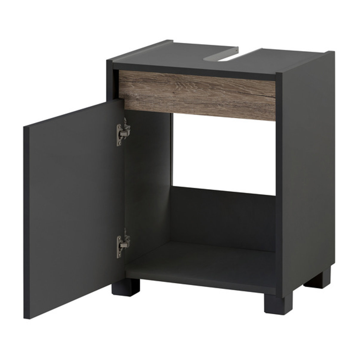 Schildmeyer Waschbeckenunterschrank Cosmo in Anthrazit mit Drehtüren, B/H/T: 41,8 x 54,6 x 33 cm - Bild 4