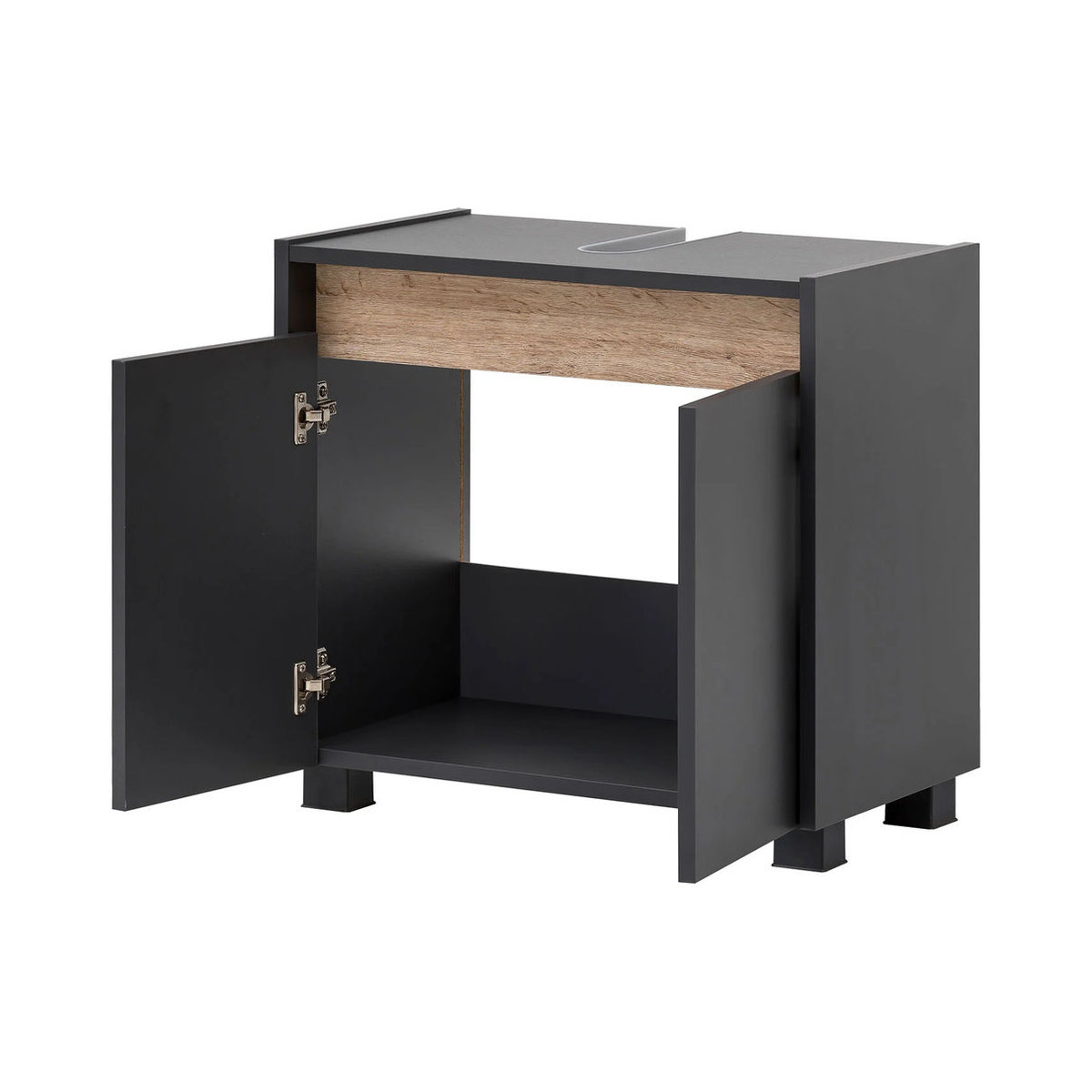 Schildmeyer Waschbeckenunterschrank Cosmo in Anthrazit mit Drehtüren, B/H/T: 56,9 x 54,6 x 33 cm - Bild 3