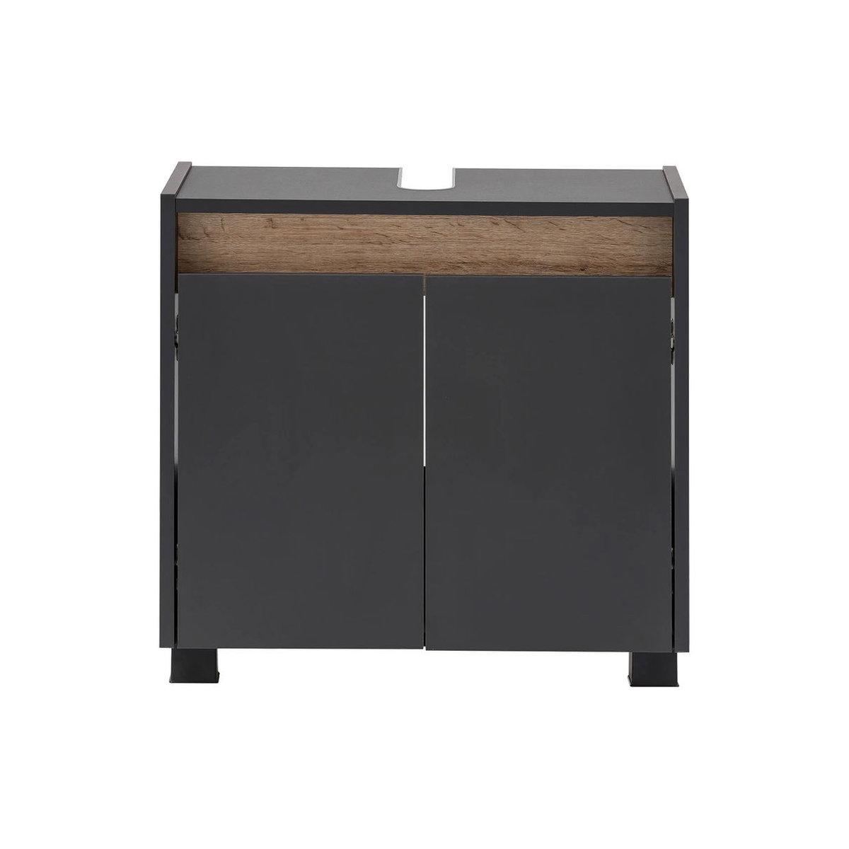 Schildmeyer Waschbeckenunterschrank Cosmo in Anthrazit mit Drehtüren, B/H/T: 56,9 x 54,6 x 33 cm - Bild 4