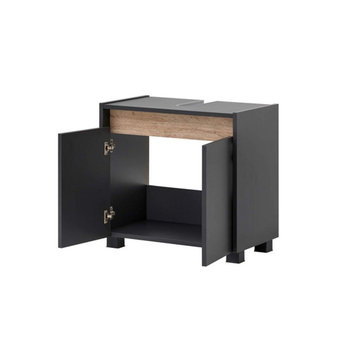 Schildmeyer Waschbeckenunterschrank Cosmo in Anthrazit mit Drehtüren, B/H/T: 56,9 x 54,6 x 33 cm - Bild 6