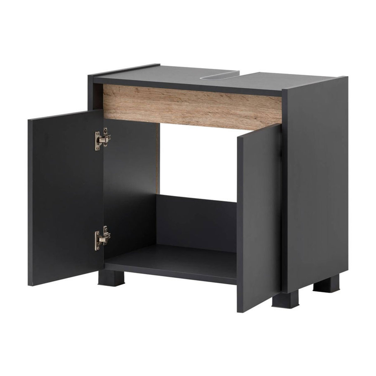 Schildmeyer Waschbeckenunterschrank Cosmo in Anthrazit mit Drehtüren, B/H/T: 56,9 x 54,6 x 33 cm - Bild 8