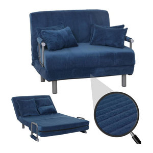 Schlafsessel MCW als Klappsessel und Schlafsofa in Blau mit Stoffbezug